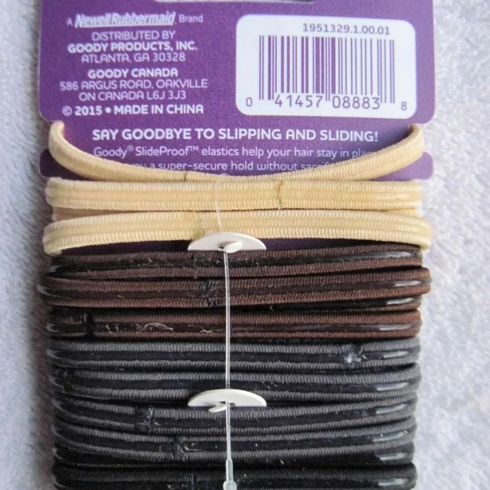 15 Goody Slide Slip Proof Silicone Line Elastics Hair Bands Stay Put Hold Secure